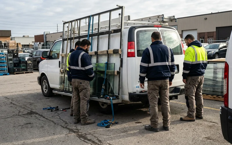 Elite Glass Repair Toronto crew beside their glass van in Vaughan