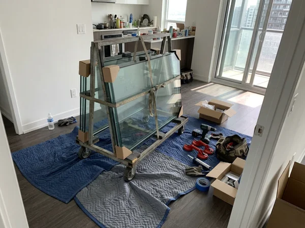 Four Cardinal sealed units ready to install in a Yonge-Sheppard condo